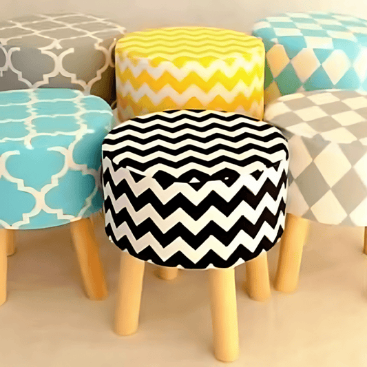1 Seater Luxury Round Stool - 1538 - myhomestyle.pk
