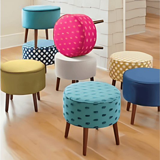 1 Seater Luxury Round Stool - 1539 - myhomestyle.pk