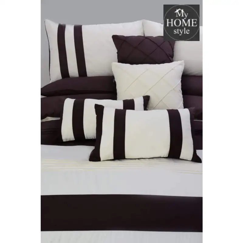 10 Pc's Pleats striped Duvet Set - myhomestyle.pk