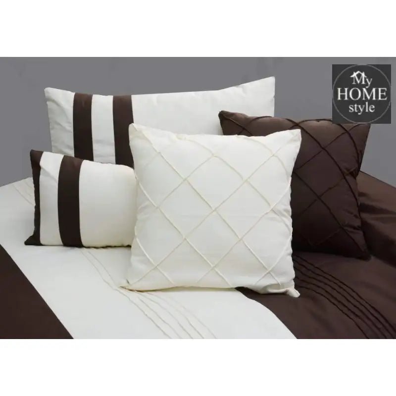 10 Pc's Pleats striped Duvet Set - myhomestyle.pk
