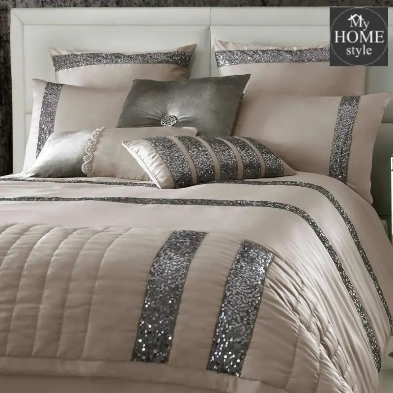 12 Pieces Light Peach Sequinced Embellished luxury Bridal set - myhomestyle.pk