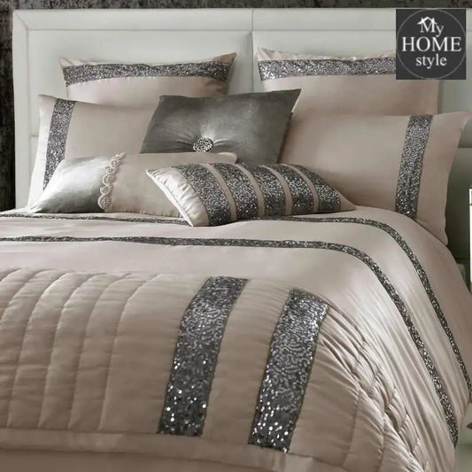 12 Pieces Light Peach Sequinced Embellished luxury Bridal set - myhomestyle.pk