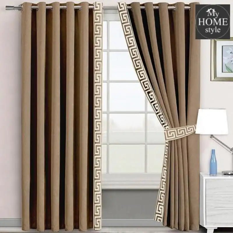 2 Pc's Luxury Velvet Embroidered Curtains With 2 Belts 17 - myhomestyle.pk