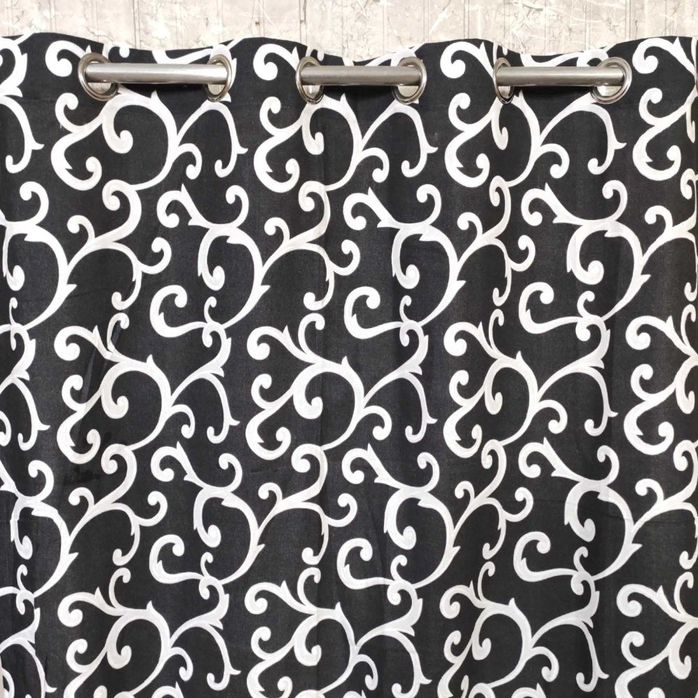 2 Pcs Printed Curtains Pair with Lining - 1149 - myhomestyle.pk
