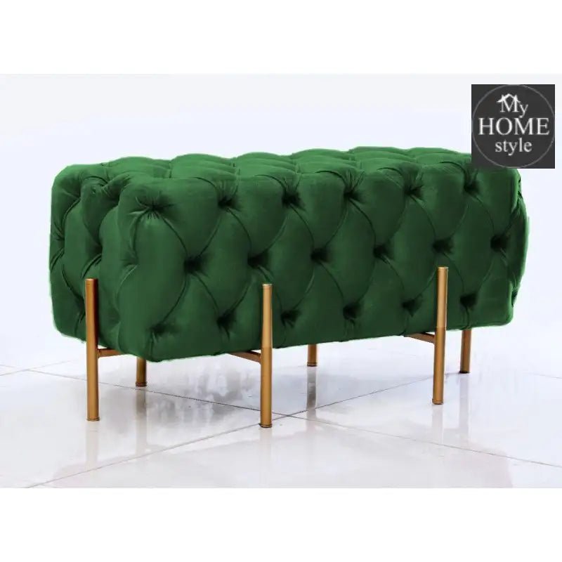2 Seater Luxury Ottoman Wooden Stool With Steel Stand 723 - myhomestyle.pk
