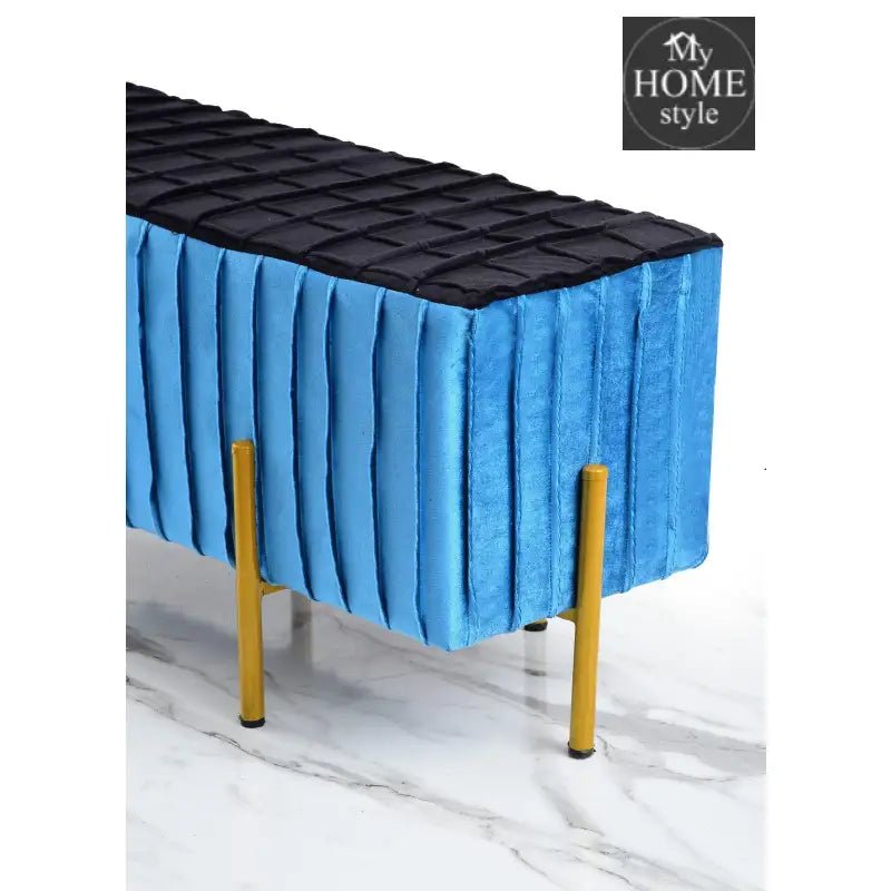2 Seater Luxury Pleats Stool With Steel Stand - 1184 - myhomestyle.pk