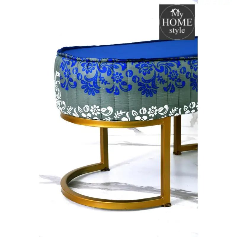 2 Seater Luxury Printed Stool With Steel Stand - 1115 - myhomestyle.pk