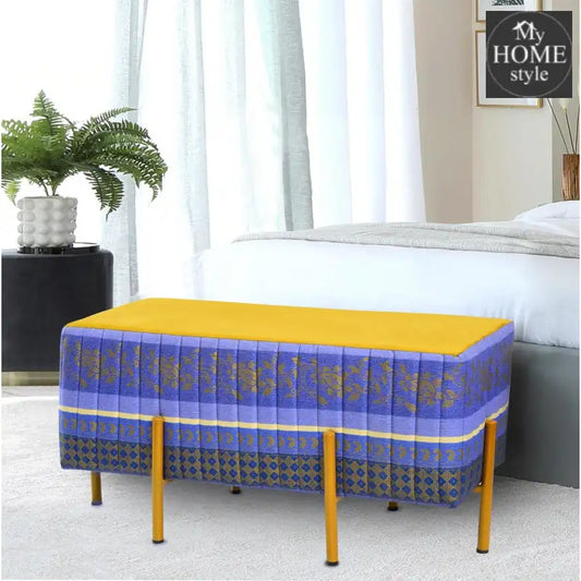 2 Seater Luxury Printed Stool With Steel Stand -1147 - myhomestyle.pk