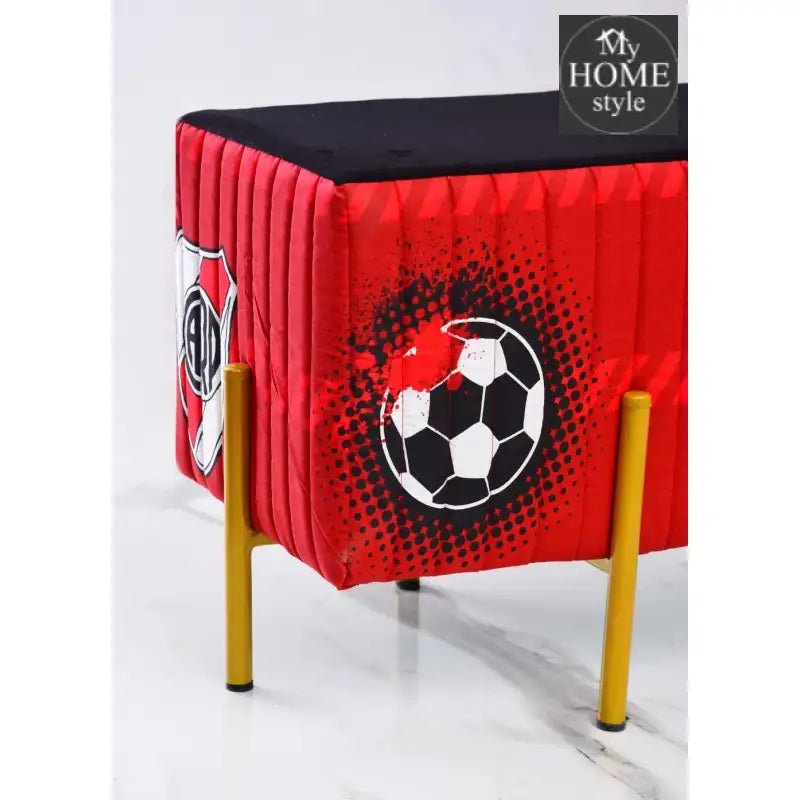 2 Seater Luxury Printed Stool With Steel Stand - 1164 - myhomestyle.pk