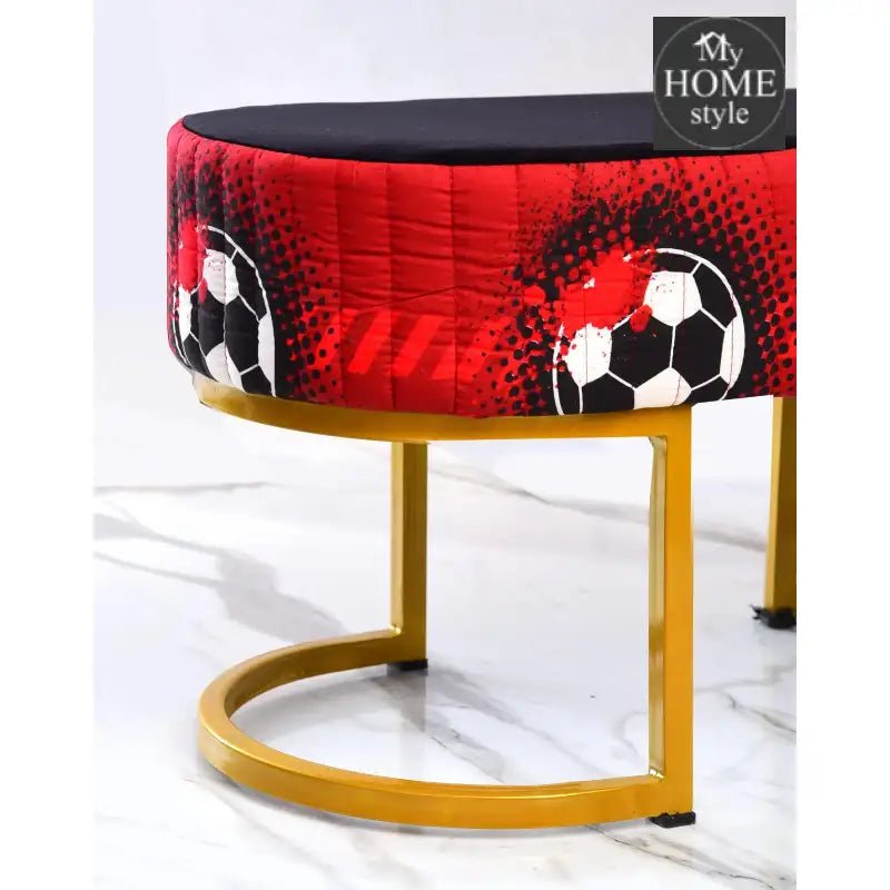 2 Seater Luxury Printed Stool With Steel Stand - 1165 - myhomestyle.pk