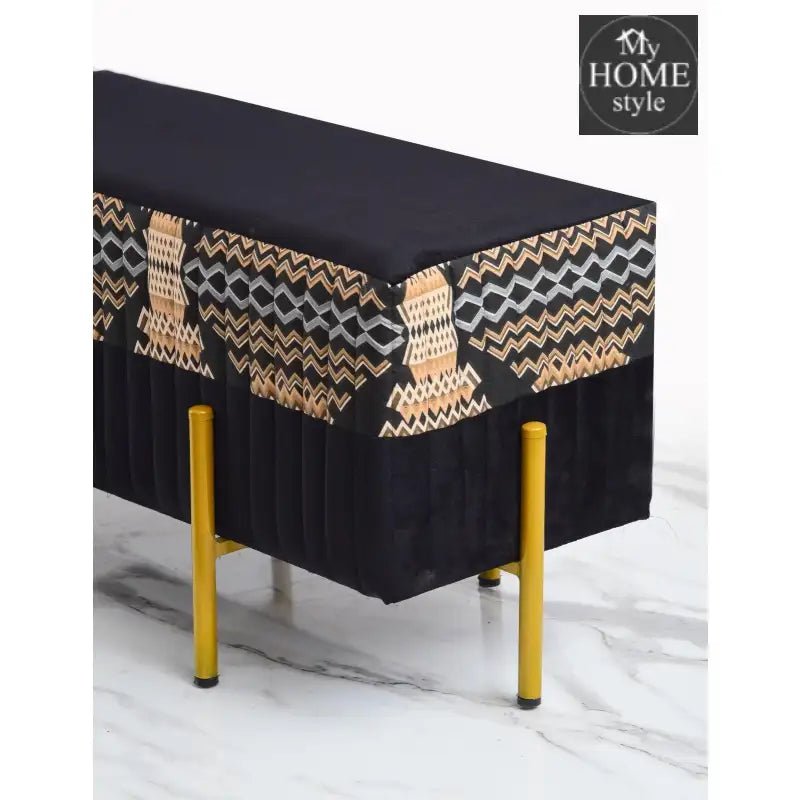 2 Seater Luxury Printed Stool With Steel Stand - 1180 - myhomestyle.pk