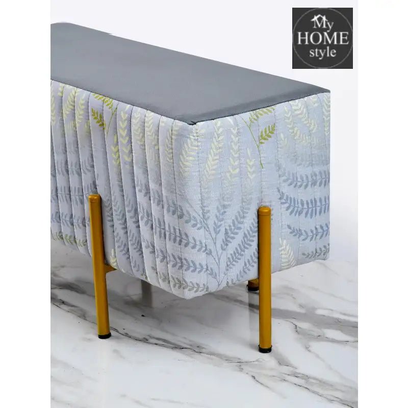 2 Seater Luxury Printed Stool With Steel Stand - 1182 - myhomestyle.pk