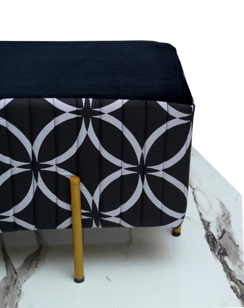 2 Seater Luxury Printed Stool With Steel Stand - 1420 - myhomestyle.pk