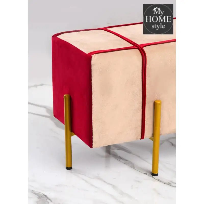 2 Seater Luxury Velvet Stool With Steel Stand - 1153 - myhomestyle.pk
