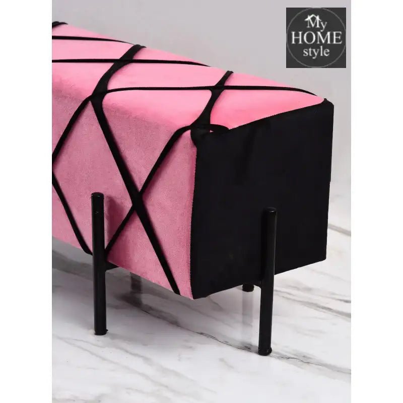 2 Seater Luxury Velvet Stool With Steel Stand - 1155 - myhomestyle.pk