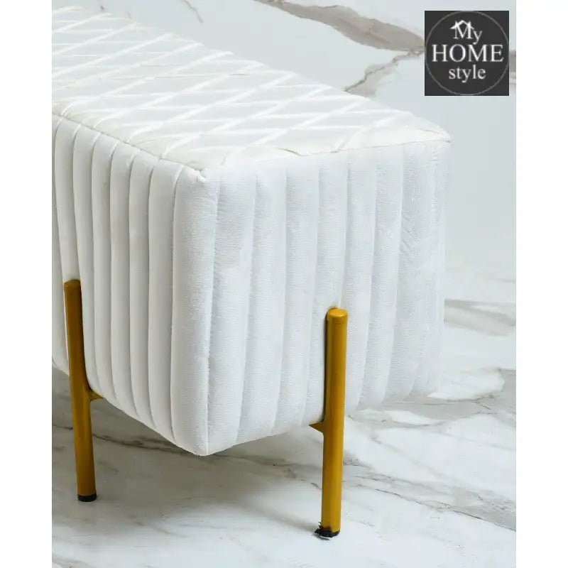 2 Seater Luxury Velvet Stool With Steel Stand - 1203 - myhomestyle.pk
