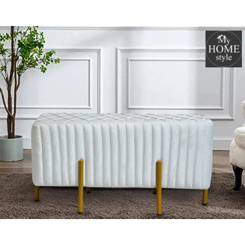 2 Seater Luxury Velvet Stool With Steel Stand - 1203 - myhomestyle.pk