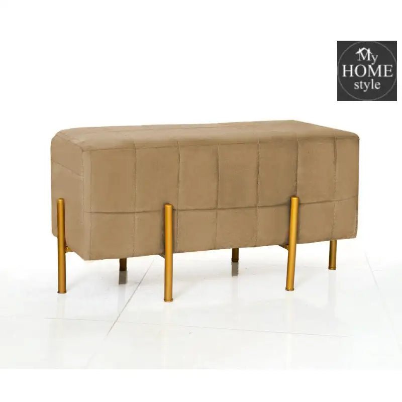 2 Seater Luxury Velvet Wooden Stool With Steel Stand - 885 - myhomestyle.pk