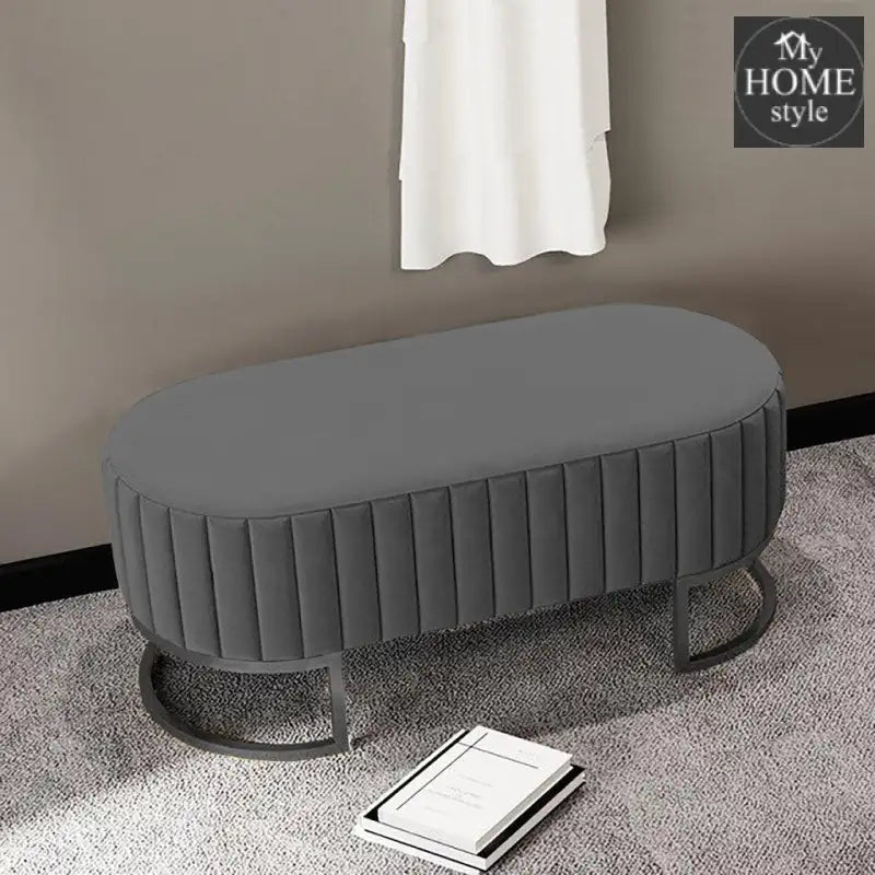 2 Seater Luxury Wooden Stool With Steel Stand 1140 - myhomestyle.pk