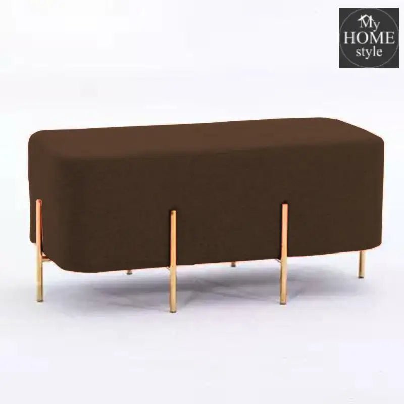 2 Seater Luxury Wooden Stool With Steel Stand - 514 - myhomestyle.pk