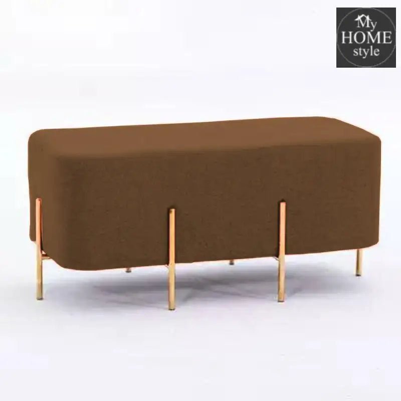 2 Seater Luxury Wooden Stool With Steel Stand - 516 - myhomestyle.pk