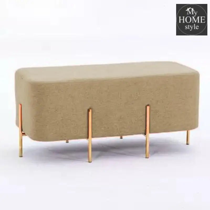 2 Seater Luxury Wooden Stool With Steel Stand - 518 - myhomestyle.pk