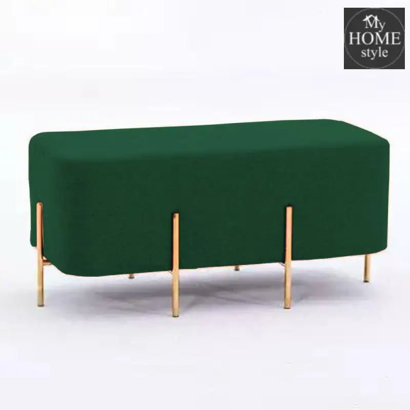 2 Seater Luxury Wooden Stool With Steel Stand - 519 - myhomestyle.pk