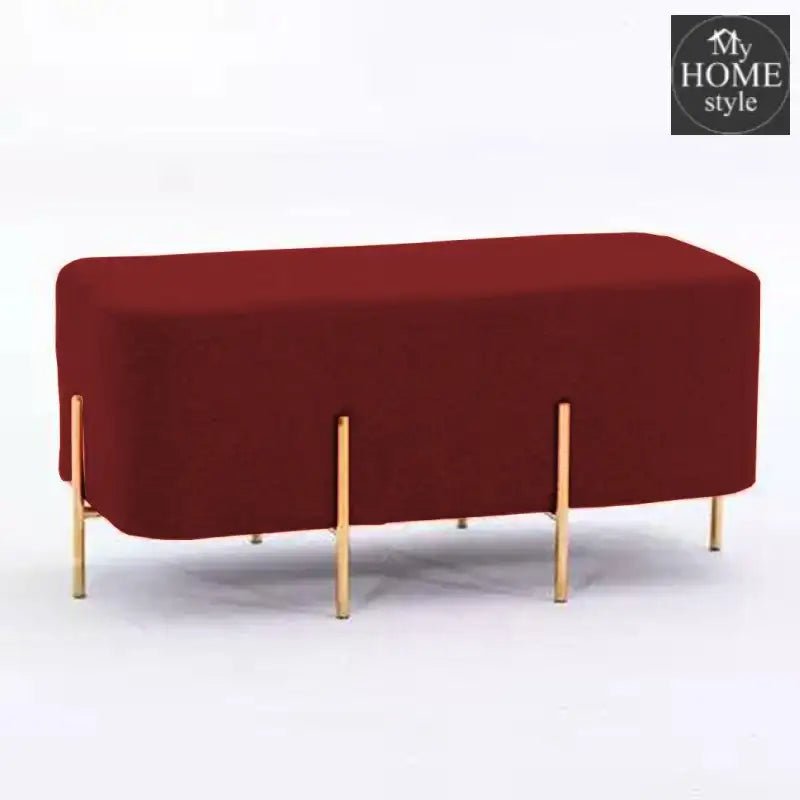 2 Seater Luxury Wooden Stool With Steel Stand - 520 - myhomestyle.pk