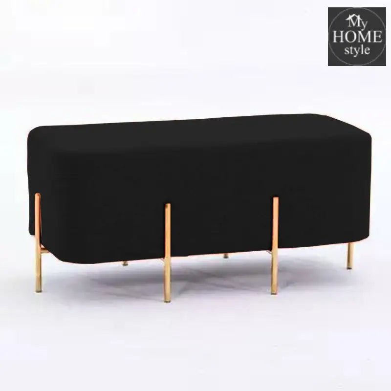 2 Seater Luxury Wooden Stool With Steel Stand - 521 - myhomestyle.pk