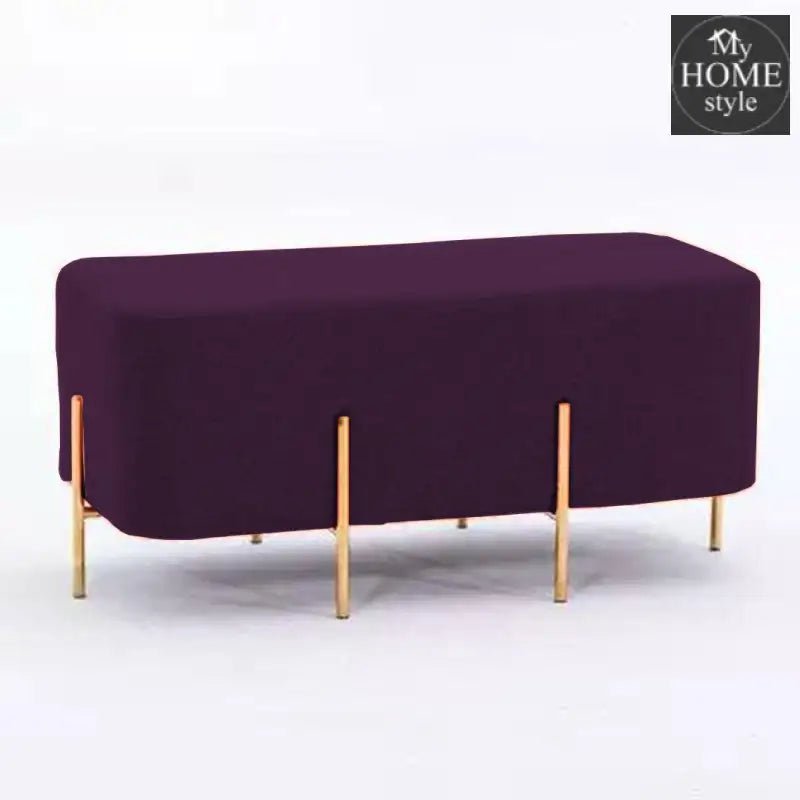 2 Seater Luxury Wooden Stool With Steel Stand - 522 - myhomestyle.pk