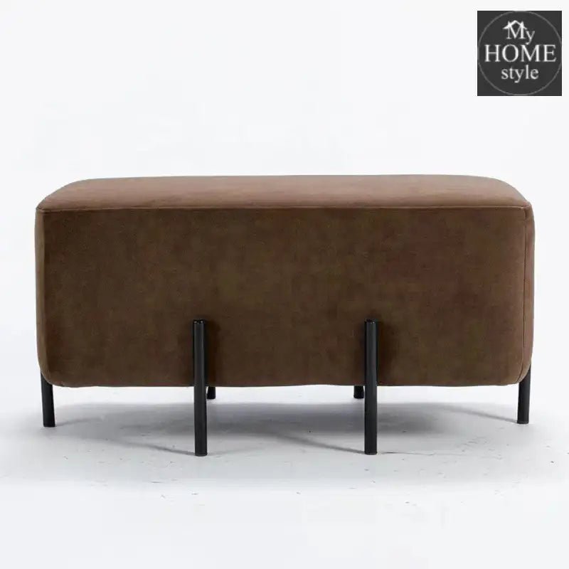 2 Seater Luxury Wooden Stool With Steel Stand - 526 - myhomestyle.pk