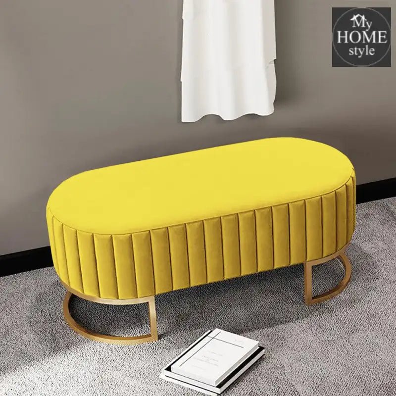 2 Seater Luxury Wooden Stool With Steel Stand 704 - myhomestyle.pk