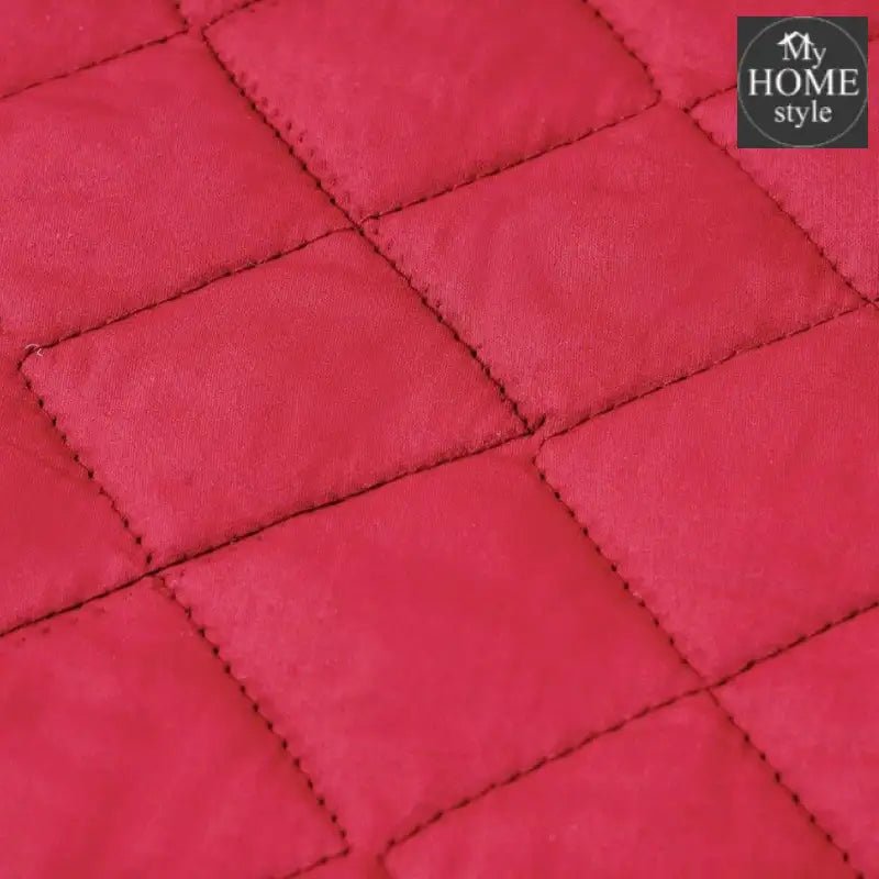 3 Pc's Luxury Bedspread Maroon - myhomestyle.pk