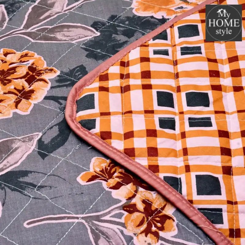 3 Pc's Luxury Printed Bedspread - myhomestyle.pk