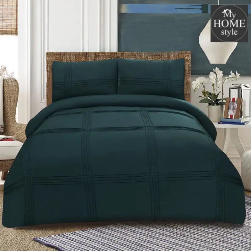 3 Pc's Pleated Duvet Set Zink - myhomestyle.pk
