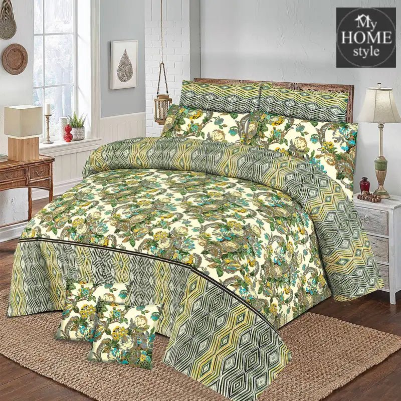 3 Pcs Premium Printed Bed Sheet MHS - 861 - myhomestyle.pk