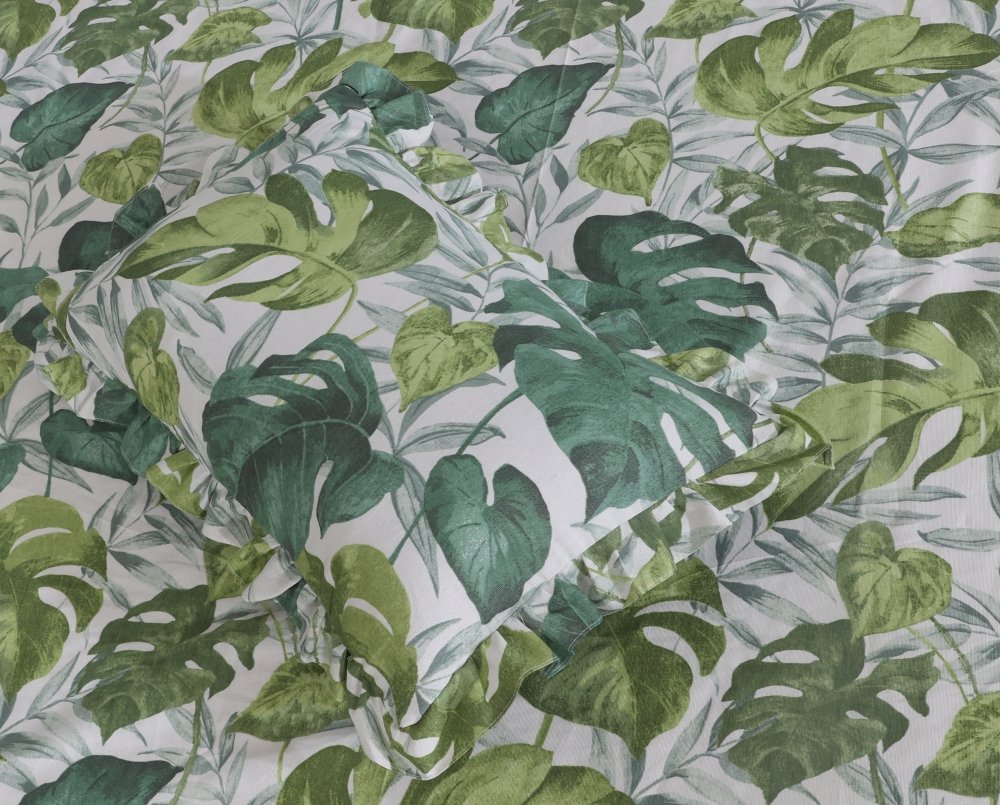3 PCs Printed Bed skirt with Pillow cover 03 - myhomestyle.pk