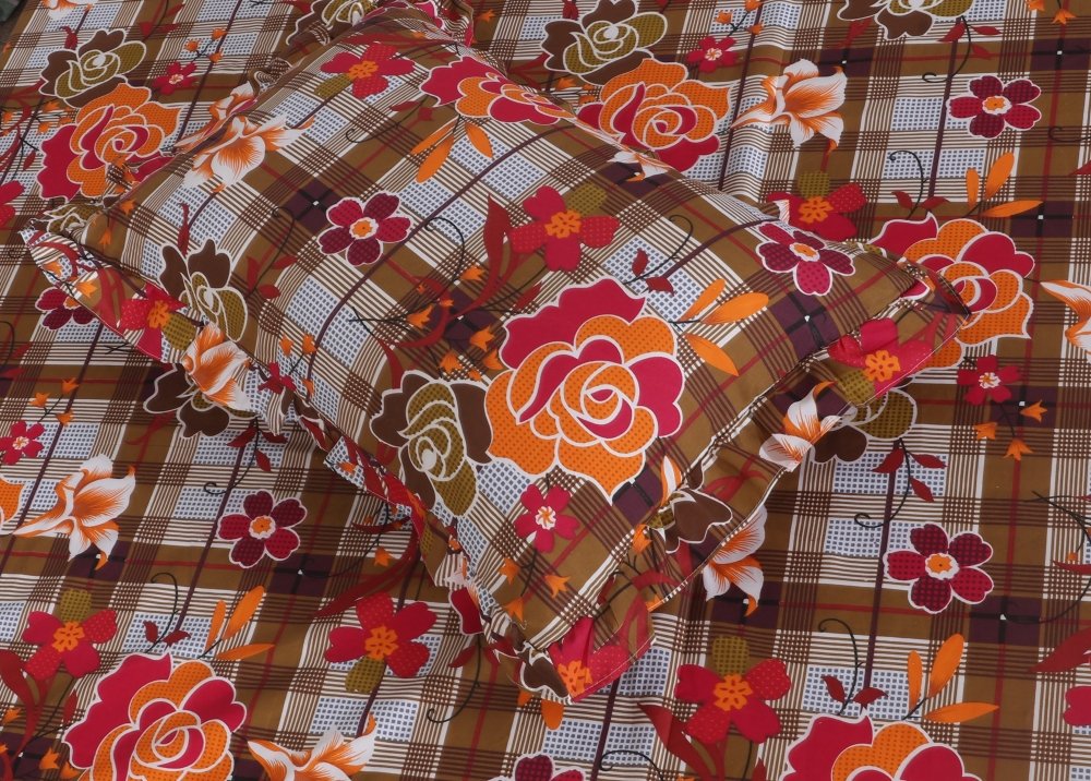 3 PCs Printed Bed skirt with Pillow cover 10 - myhomestyle.pk
