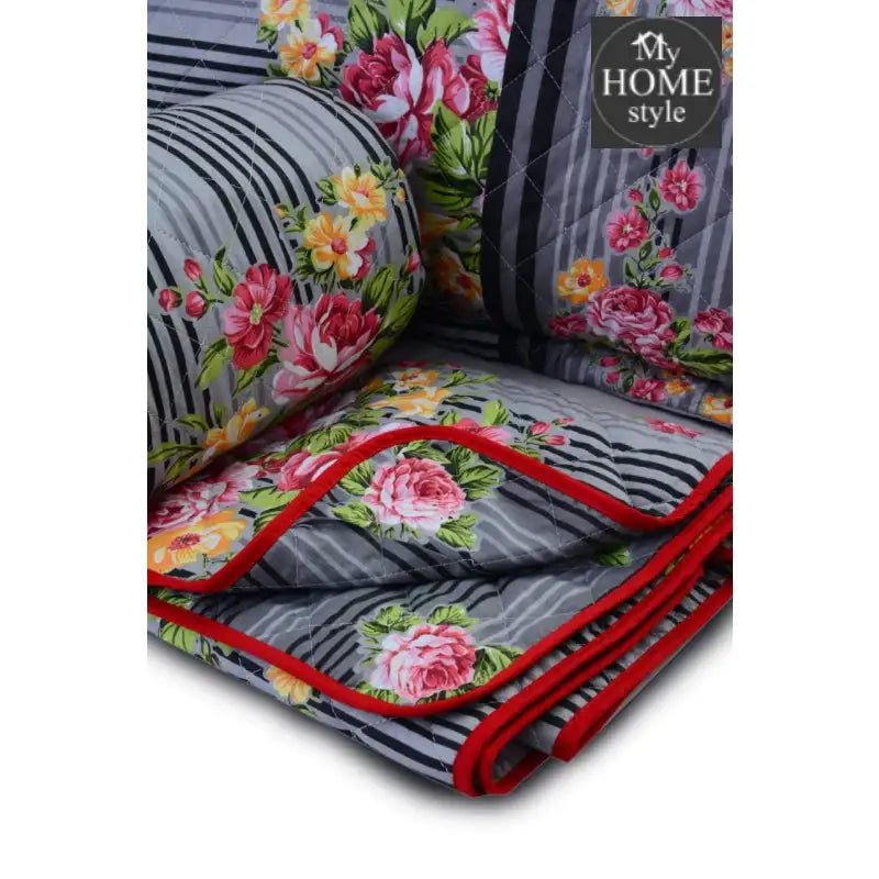 3 Pcs Quilted Floral Bedspread set MHS - n01 - myhomestyle.pk