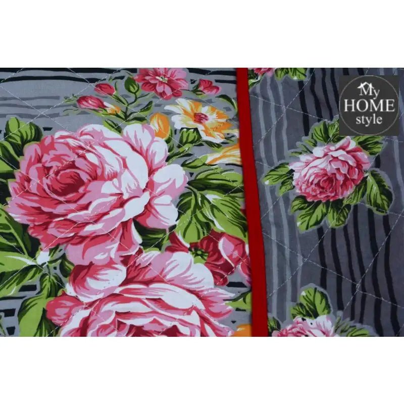 3 Pcs Quilted Floral Bedspread set MHS - n01 - myhomestyle.pk