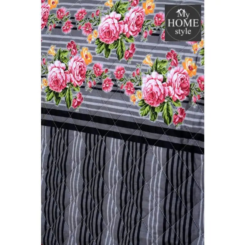3 Pcs Quilted Floral Bedspread set MHS - n01 - myhomestyle.pk