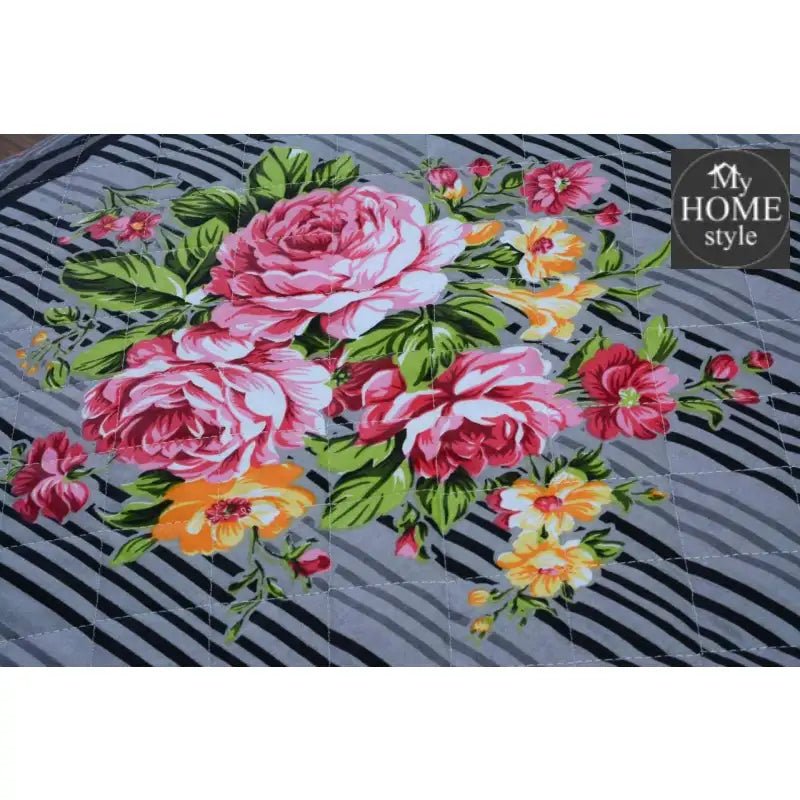 3 Pcs Quilted Floral Bedspread set MHS - n01 - myhomestyle.pk