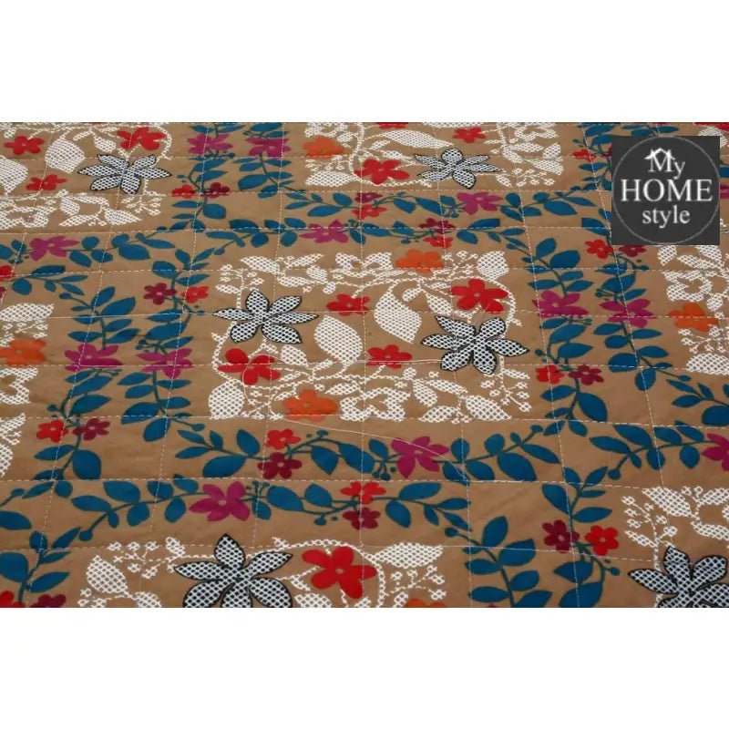 3 Pcs Quilted Floral Bedspread set MHS - n06 - myhomestyle.pk
