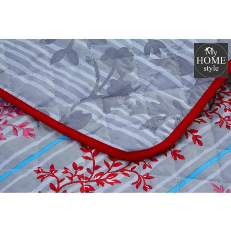3 Pcs Quilted Floral Bedspread set MHS - n07 - myhomestyle.pk