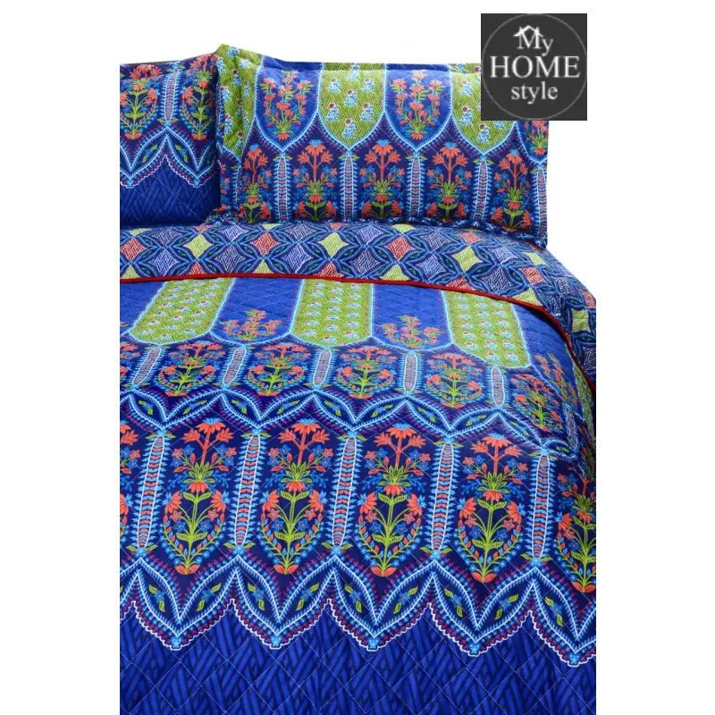 3 Pcs Quilted Floral Bedspread set MHS - n08 - myhomestyle.pk