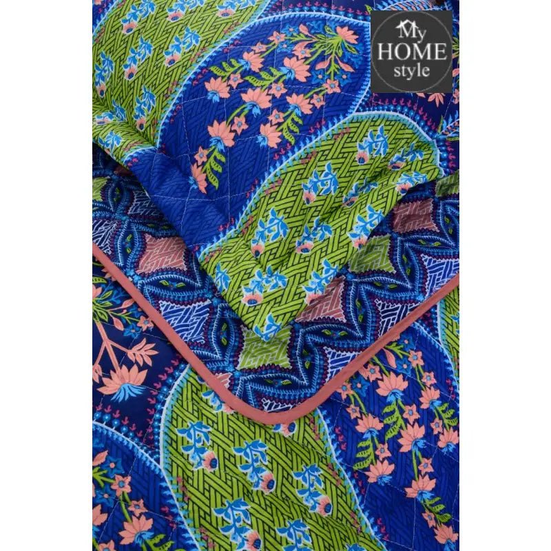 3 Pcs Quilted Floral Bedspread set MHS - n08 - myhomestyle.pk
