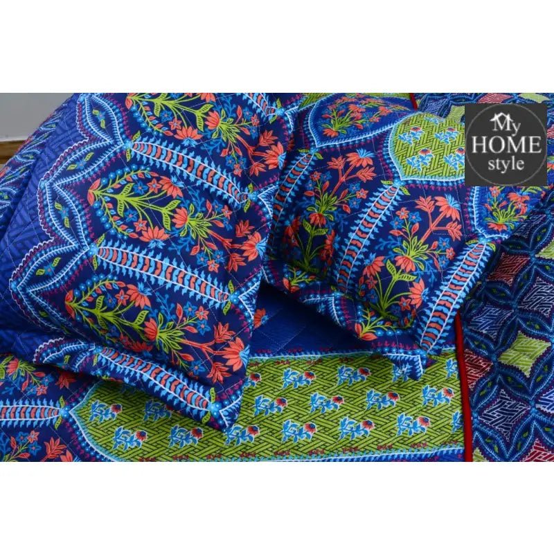 3 Pcs Quilted Floral Bedspread set MHS - n08 - myhomestyle.pk