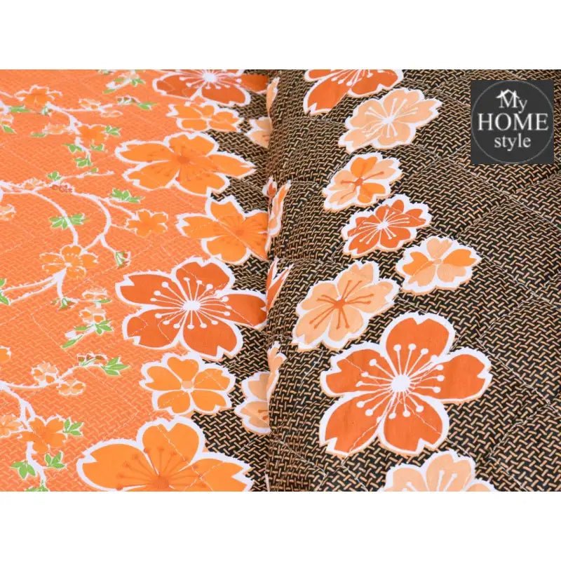 3 Pcs Quilted Floral Print Bedspread set MHS - 09 - myhomestyle.pk