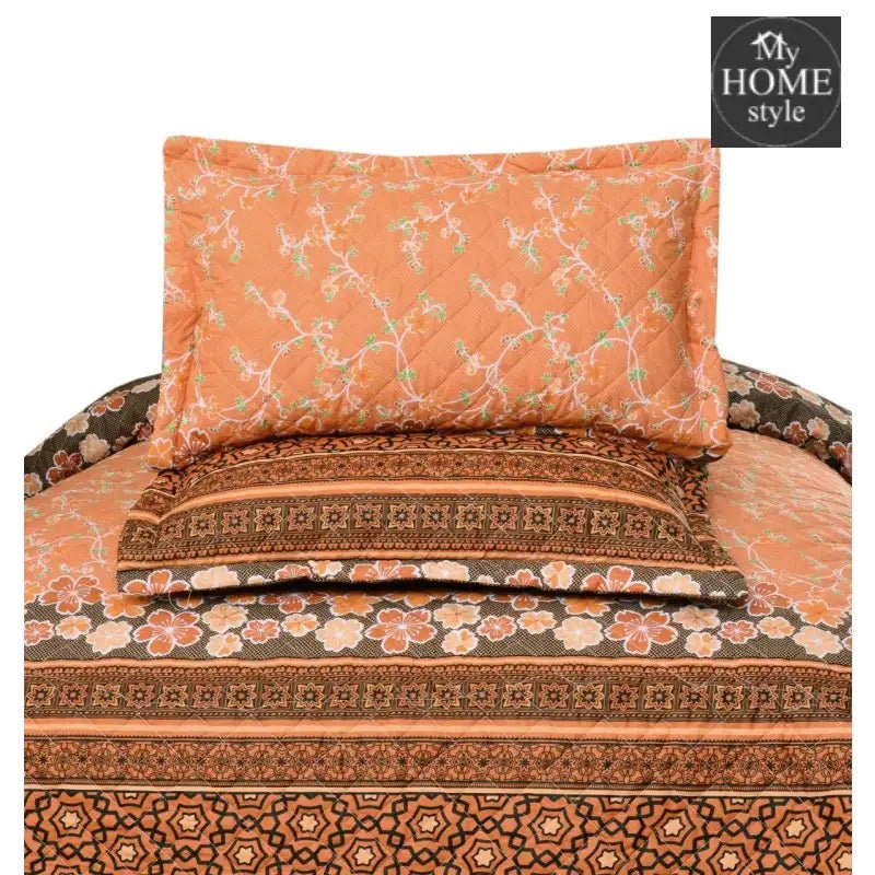 3 Pcs Quilted Floral Print Bedspread set MHS - 09 - myhomestyle.pk