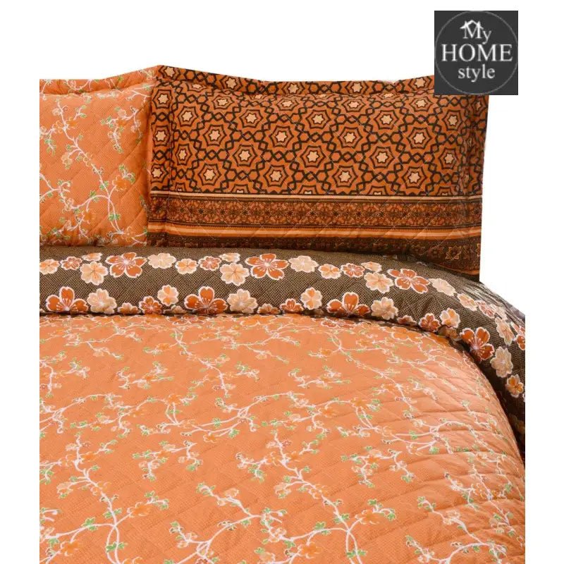 3 Pcs Quilted Floral Print Bedspread set MHS - 09 - myhomestyle.pk